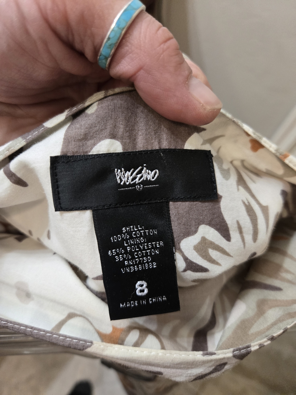 Floral A-Line Midi Skirt in Cream, Taupe & Rust - Picture 3 of 3